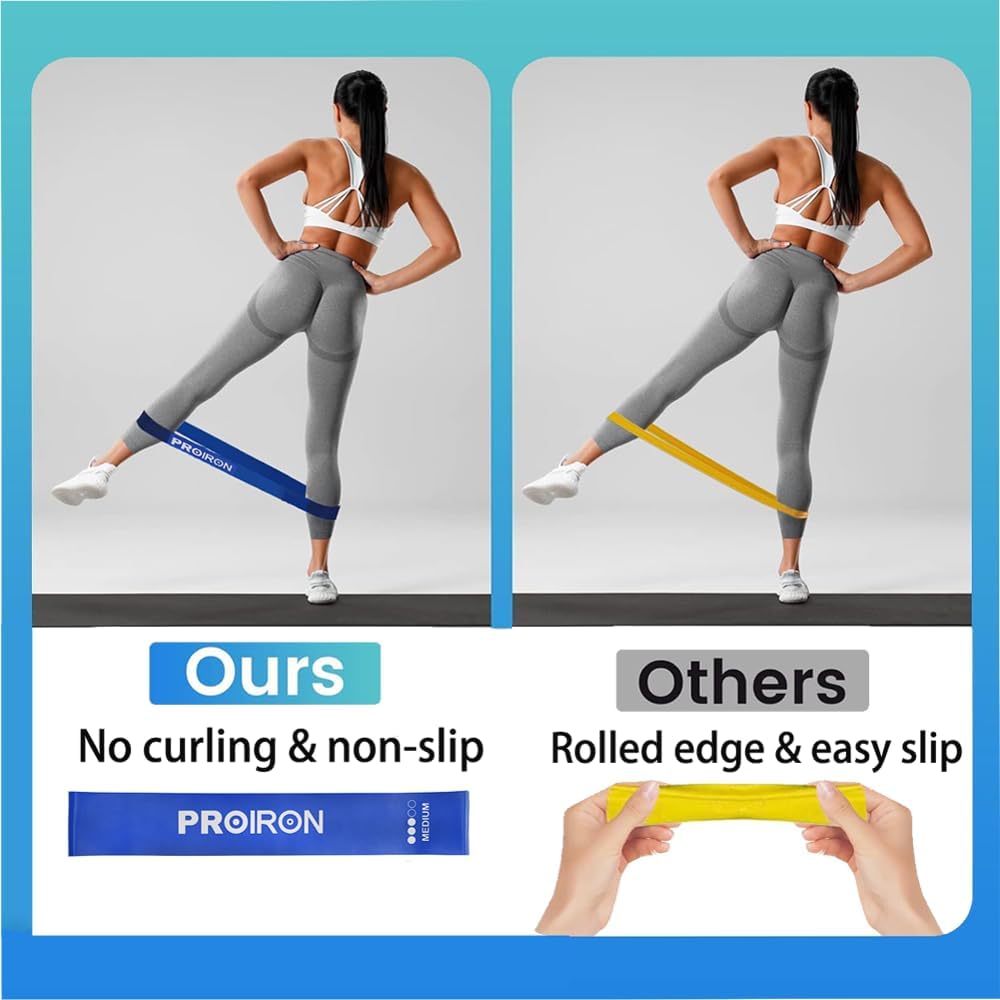 Resistance Loop Bands, Exercise Bands Set of 5 Rubber Latex Anti-Slip Resistance Band for Workout, Stretching, Physical Therapy, Yoga and Home Fitness with Carrying Bag