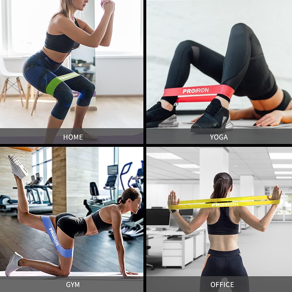Resistance Loop Bands, Exercise Bands Set of 5 Rubber Latex Anti-Slip Resistance Band for Workout, Stretching, Physical Therapy, Yoga and Home Fitness with Carrying Bag