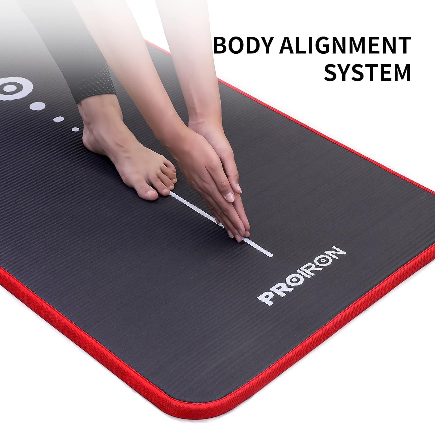 Yoga Mat Eco Friendly NBR All-Purpose 10Mm Thick Non-Slip Exercise Mat High Density Anti-Tear Pilates Mat with Carrying Strap for Yoga Pilates and Gymnastics - 183Cm X 66Cm X 1Cm - 4 Colours(Only Official Brand : )