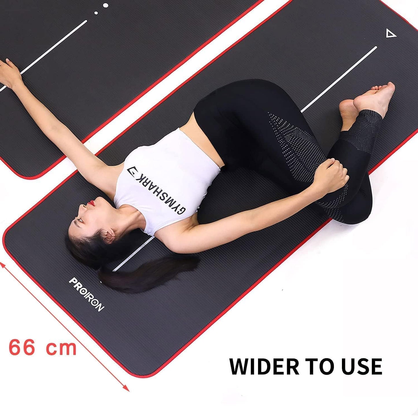 Yoga Mat Eco Friendly NBR All-Purpose 10Mm Thick Non-Slip Exercise Mat High Density Anti-Tear Pilates Mat with Carrying Strap for Yoga Pilates and Gymnastics - 183Cm X 66Cm X 1Cm - 4 Colours(Only Official Brand : )