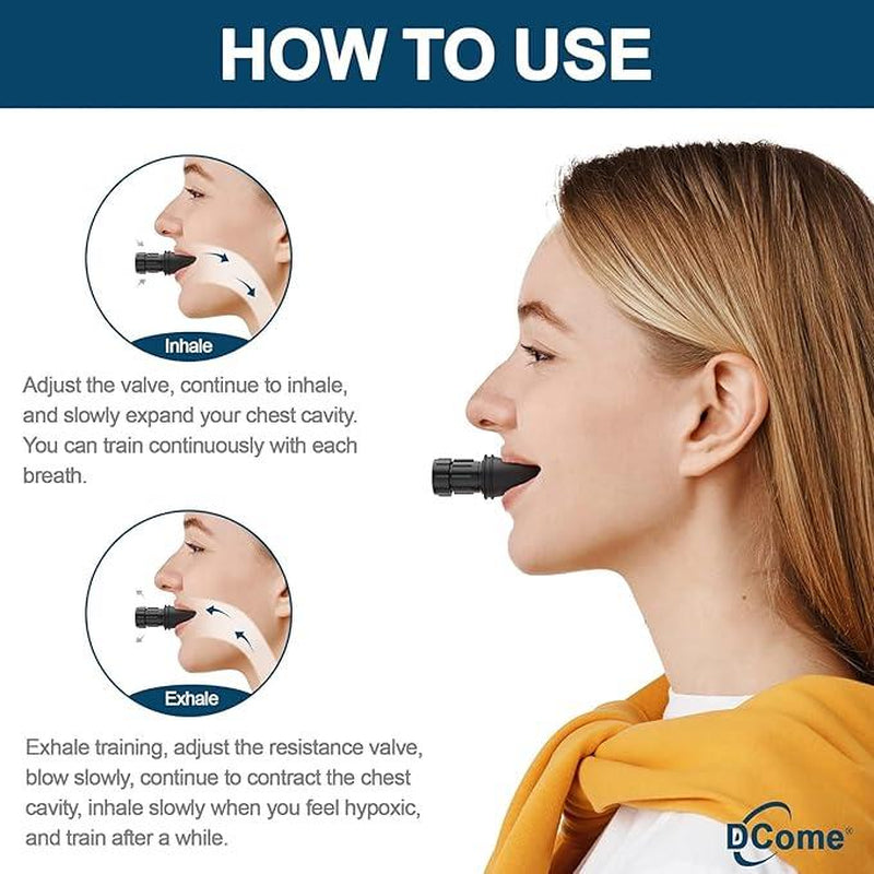 Breathe Exercise Device Adjustable Resistance for Trainer, Exerciser Trainer Daily Fitness Training, Easy-To-Clean