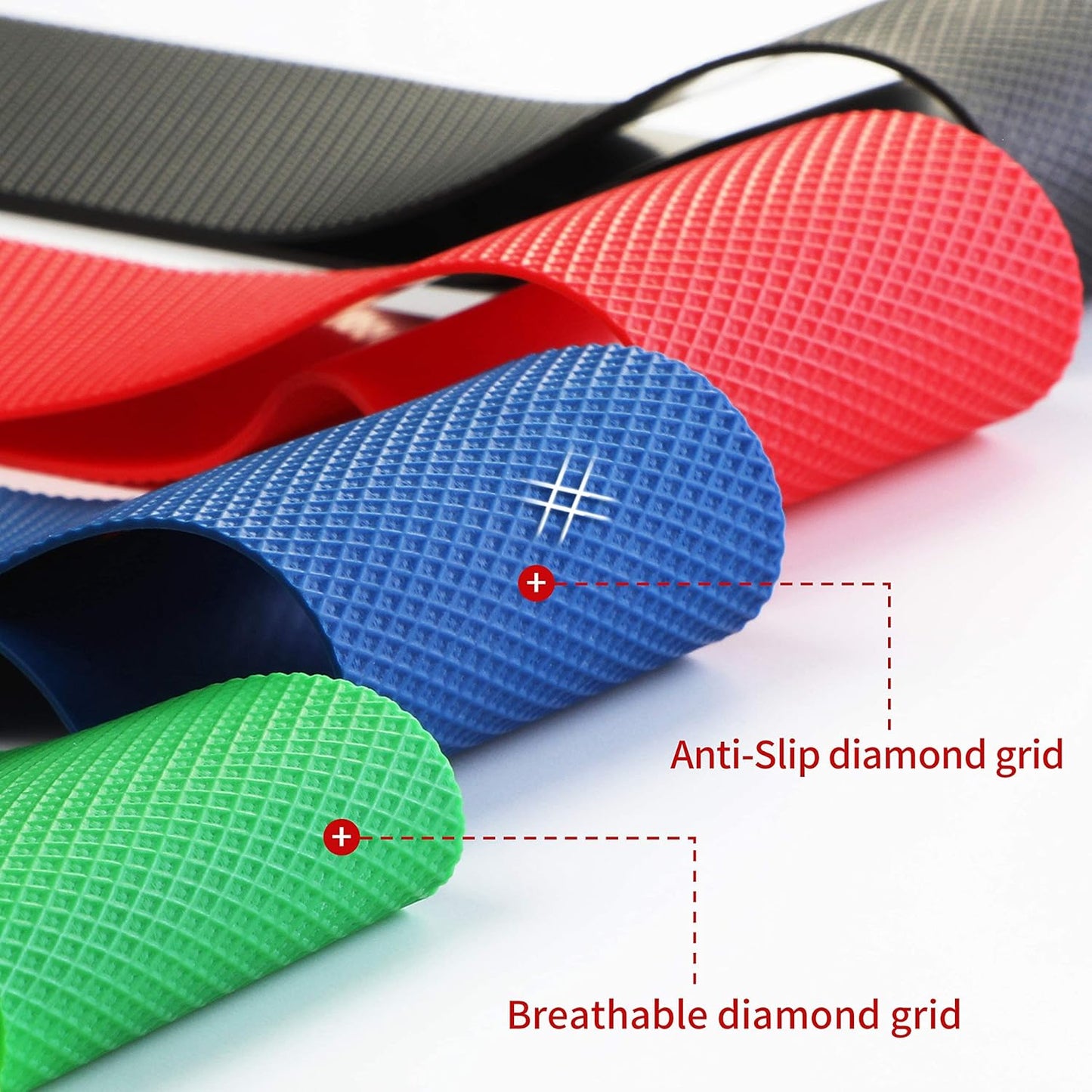 Resistance Loop Bands, Exercise Bands Set of 5 Rubber Latex Anti-Slip Resistance Band for Workout, Stretching, Physical Therapy, Yoga and Home Fitness with Carrying Bag