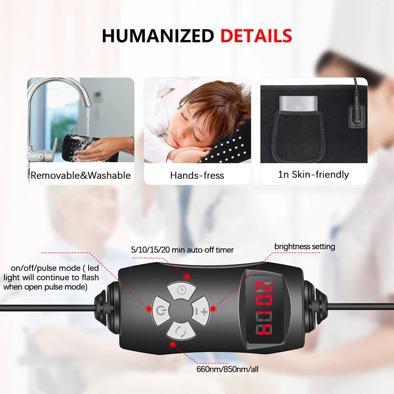 LED Red Light Therapy Band 660Nm and 850Nm Near-Infrared Light Therapy Is Used to Relax Muscles and Improve Blood Circulation