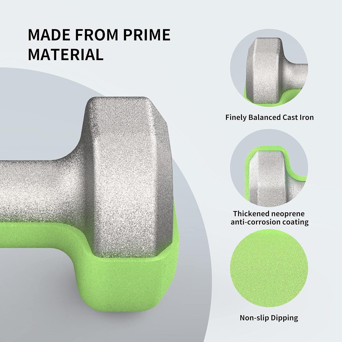 Dumbbells Anti-Slip Neoprene Dumbbell Soft-Touch Grip Hand Weights Home Gym Exercise Women Men Arm Pilates Dumbbells in 1Kg 1.5Kg 2Kg 3Kg 4Kg 5Kg 8Kg 10Kg Pair