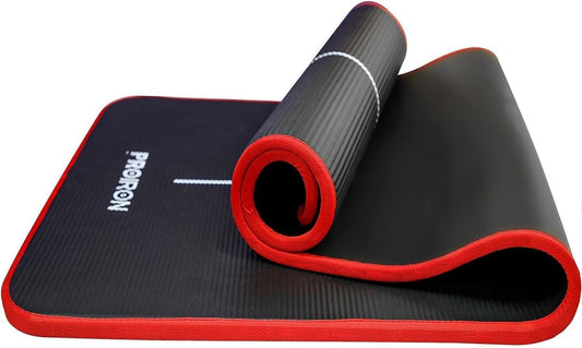 Yoga Mat Eco Friendly NBR All-Purpose 10Mm Thick Non-Slip Exercise Mat High Density Anti-Tear Pilates Mat with Carrying Strap for Yoga Pilates and Gymnastics - 183Cm X 66Cm X 1Cm - 4 Colours(Only Official Brand : )