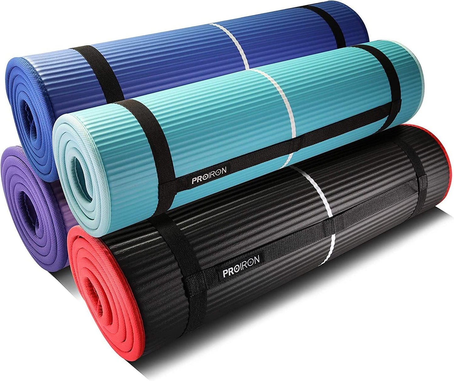 Yoga Mat Eco Friendly NBR All-Purpose 10Mm Thick Non-Slip Exercise Mat High Density Anti-Tear Pilates Mat with Carrying Strap for Yoga Pilates and Gymnastics - 183Cm X 66Cm X 1Cm - 4 Colours(Only Official Brand : )