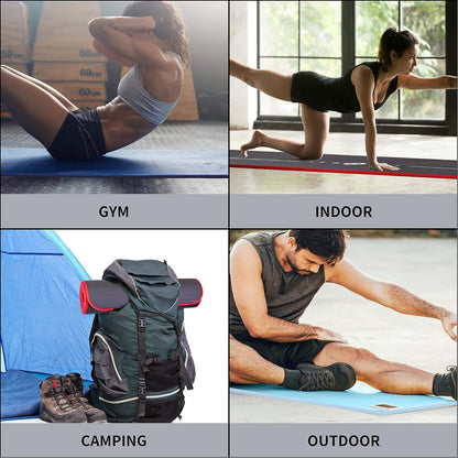 Yoga Mat Eco Friendly NBR All-Purpose 10Mm Thick Non-Slip Exercise Mat High Density Anti-Tear Pilates Mat with Carrying Strap for Yoga Pilates and Gymnastics - 183Cm X 66Cm X 1Cm - 4 Colours(Only Official Brand : )